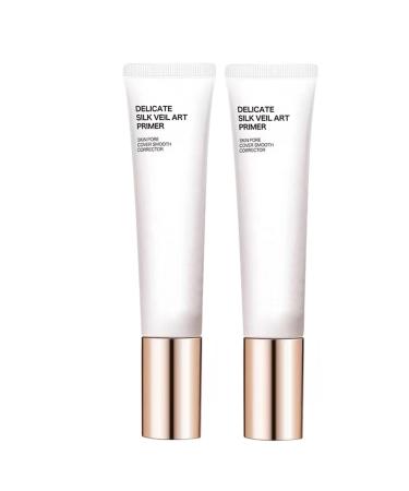 Delicate Silk Veil Art Primer Skin Pore Cover Smooth Corrector, Full Coverage Concealer, Face Concealer, Foundation Concealer, Color Correcting Concealer, Moisturizing Concealer, For All Skin (2pcs)