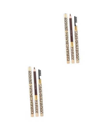 minkissy 4Pcs Eyebrow Makeup Eyeliner Pencil For Women Brown Eyebrow Pencil Highlighter Eyeliner Pencil Eyeshadow Pencil White Bamboo Madam Bicuspide Eyebrow Brush