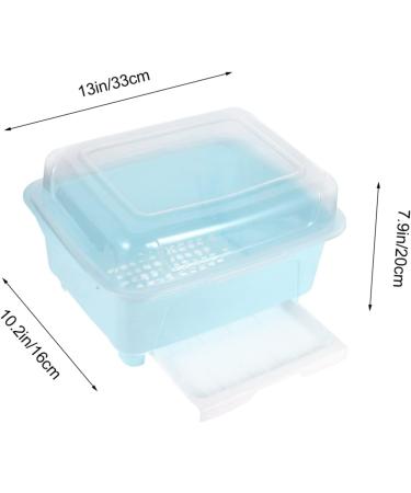 Buy Cabilock Plastic Dish Drying Box - Kitchen Water Drain Basket & Sieve | Baby Blue Tableware Storage - Buy Online on GoSupps.com