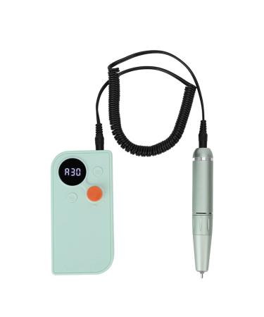 Electric Nail Drill 30000RPM Portable File Polishing Tool Kit Long Battery Life ABS Material Manicure Pedicure (Green)