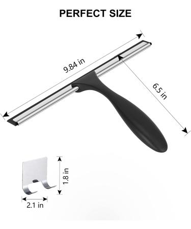 SetSail Stainless Steel Shower Squeegee - 10 Inches Black | Heavy-Duty Bathroom & Glass Door Cleaner with Non-Slip Handle - Buy Online on GoSupps.com
