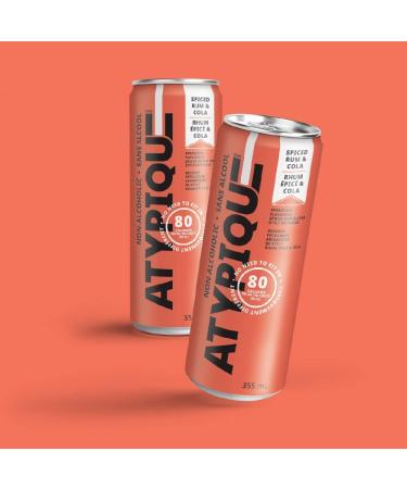 Atypique Non-Alcoholic Low Calories Cocktail Spiced Rhum & Cola 355 mL 12-Count Spiced Rhum & Cola 1 Count (Pack of 12) - Buy Online on GoSupps.com