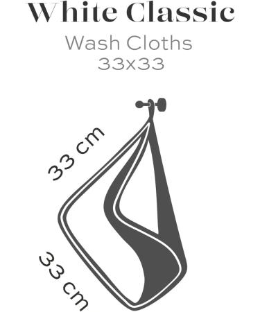 White Classic Luxury Cotton Washcloths - 12 Pack - Hotel Spa Face Towel - Buy Online on GoSupps.com