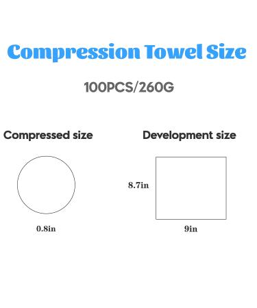 100-Pack Portable Disposable Compressed Cotton Coin Tissue Towels | Travel Camping Hiking Beauty Salon Home Hand Wipes | 8.6x9 Inch - Buy Online on GoSupps.com