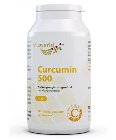Vita World Turmeric 500mg 120 Vegi Capsules Turmeric Piperine Pharmacist Production Made in Germany