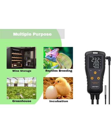 Digital Temperature Controller for Greenhouse Aquarium & Incubator | Supports C/ F | 15A Thermostat for Heating & Cooling - Buy Online on GoSupps.com