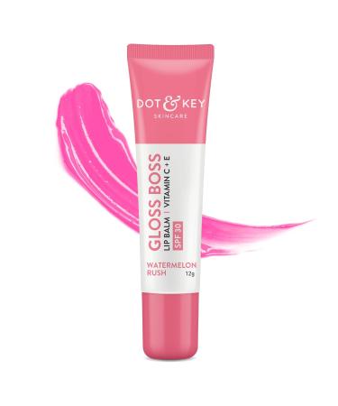 Watermelon Lip Balm (12gm) | Intense Moisturizer for Dry Chapped Lips Tinted Glowing Pink Lips with SPF 30 for Sun Protection Vitamin C + E for Women.