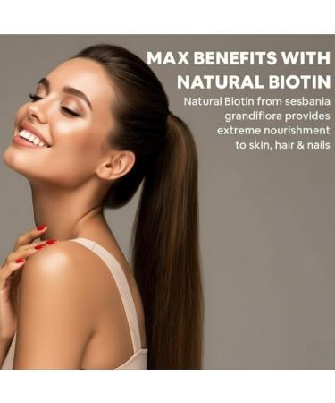 Biotin for Hair Growth with Amla Brahmi & Bamboo Extract - 90 Veg Tablets - Buy Online on GoSupps.com