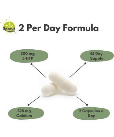 5-HTP Supplement 200mg - Natural Sleep Aid & Mood Support | Non-GMO Gluten-Free | 90 Capsules - Buy Online on GoSupps.com
