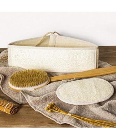 Luffaswamt back fragber back brush massager body brush luwanz bathing set with bathing brush natural bristles bathing sponge nature back belt for showers body peeling circulation etc.