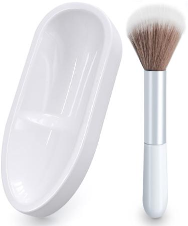 French Tip Dip Nail Powder Tray System with Dust Cleaning Brush Unibouti Easy Short Extended Nails Smile Line Mold Nail Art Accessories Manicure Tool ABS Unbending White A-White+Brush