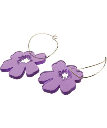Feylie Flower Charm Earrings | Bohemian Y2K Drop Earrings for Women & Girls | Perfect Summer Festival & Beach Accessory | Unique Party Gift in Violet - Buy Online on GoSupps.com