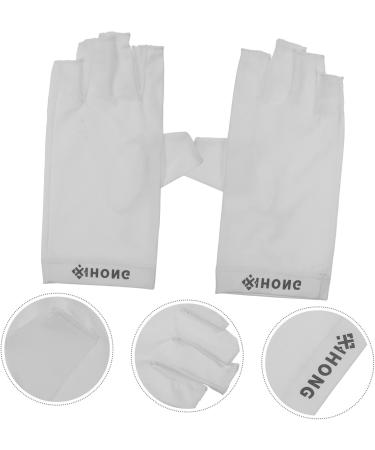Healeved 2 Pairs Uv Gloves Nail Dryer Uv Glove Gel Manicure Gloves Fingerless Manicure Gloves Uv Shield Gloves Nail Gel Uv Nail Gloves Lamp Fabric Anti-uv White Women's - Buy Online on GoSupps.com