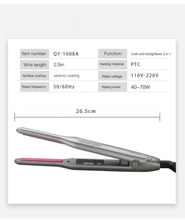 Professional 2 in 1 Hair Straightener & Curling Iron for Short Hair - 7MM Narrow Board Hair Curler & Beard Styler - Grey - Buy Online on GoSupps.com