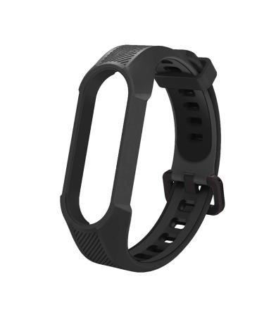 Replacement Bands Compatible with Xiaomi Mi Band 6 Band/Xiaomi Mi Band 5 Band/Amazfit Band 5 Band,Yuuol Soft Silicone Wristbands, Sport Adjustable Wrist Strap for Women Men Black Free Size