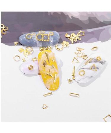 Mezerdoo 1 Pack Gold Hollow 3D Nail Art Decorations Mix Metal Frame Nail Rivets Shiny Charm Strass Manicure Accessories Star Moon Studs Nail Jewelry (MDSP-07) - Buy Online on GoSupps.com