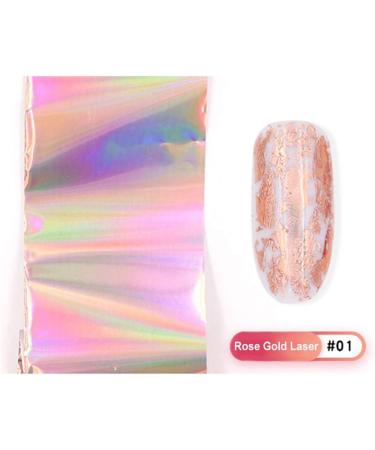 BornBeauty 7 Colors Rose Gold Nail Foils Starry Sky Glitter Transfer Stickers - Holographic Nail Art Tips - Buy Online on GoSupps.com