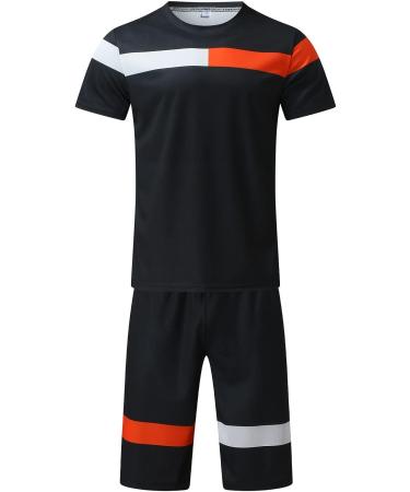 Wabtum Men's Sport Set - Summer 2 Piece Outfit Athletic Suits Black Large - Buy Online on GoSupps.com
