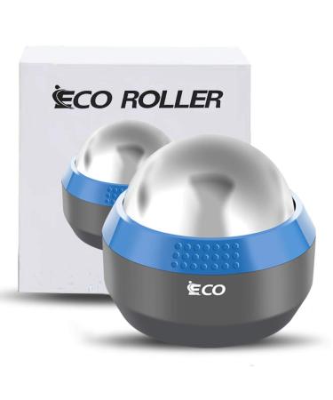 iECO Cryosphere Cold Massage Roller Ball - Massage Ball for Cold & Heat Relief, Myofascial Release, Trigger Point Therapy, Muscle Knots - Deep Tissue Ice Massager Gray+blue