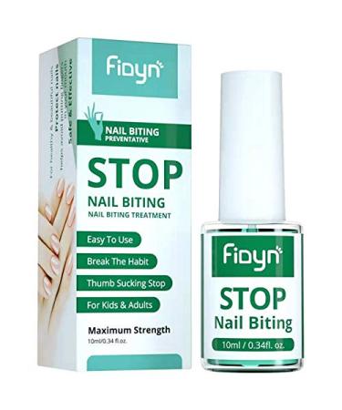 Fidyn No Bite Nail Polish, Nail Biting Treatment with Bitter Polish to Help Adults to Quit Nail Biting For Life and Also Help Stop Thumb Sucking For Kids - 10 ml/0.34 fl. oz