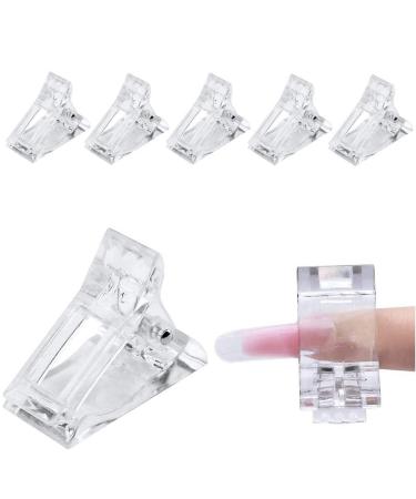 JAWSEU 5 Pieces Nail Tips Clip Nail Tips Shape Nail Clips for Poly Building Clip Plastic Transparent Nail Clips for Nail Extension Nail Art DIY Manicure Clip Tool Set