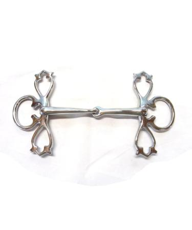 PS Horse Articles Full Cheek Snaffle - Gag Snaffle Baroque Academic - decorated in 2 colors Size 10.5 cm Silver colored