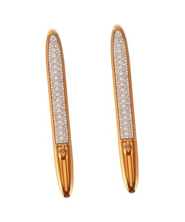 Angoily 2pcs Self Adhesive Mascara Eyeliner Pencil Self-adhesive Eye Liner Liquid Eye Liner Pen Cosmetic 1 count (Pack of 1) Goldenx2pcs