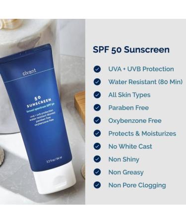 Civant SPF 50 Sunscreen for Face & Body - Broad Spectrum with Vitamin E & Zinc Oxide - 3.2 fl oz, Cruelty-Free & Vegan - Buy Online on GoSupps.com