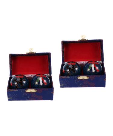 Frcolor 2st fitness handballs Chinese health massage balls baoding balls ice hockey massage ball health balls Handballs for stress relief manual health ball stress ball