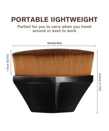 Auauy Flat Foundation Brush - Seamless Magic Klein Liquid Makeup Brush with Storage Box - Portable Black Blush Brushes for Flawless Application - Buy Online on GoSupps.com