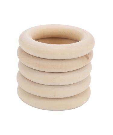 Wooden Baby Teether Wooden Rings Washable Reusable Durable Harmless Fine Workmanship Smooth Surface for Children's Teething (45mm)