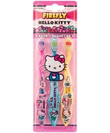Hello Kitty Toothbrushes (3 ct) in Pink, Blue, Yellow - Kids' Dental Care Set - Buy Online on GoSupps.com