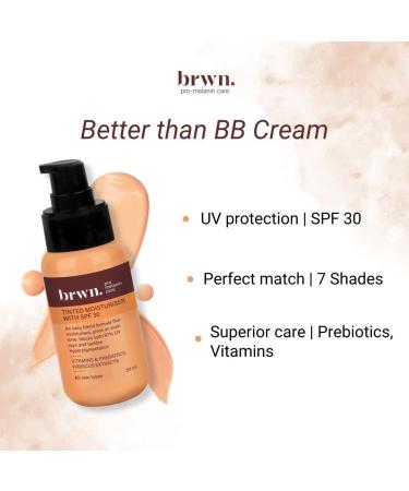 Buy Tinted Moisturizer for Face - 50ml | SPF 30 BB Cream with Vitamins | Lightweight Skin Tint for All Skin Types - Almond | Dewy Finish & Easy Blend - Buy Online on GoSupps.com