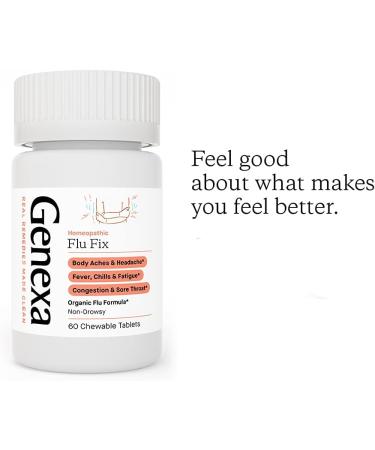 Genexa Flu Fix | Organic Multi-Symptom Flu Remedy for Kids & Adults | Acai Berry Flavor | Non-GMO Homeopathic | 180 Chewable Tablets (Pack of 3 - Buy Online on GoSupps.com