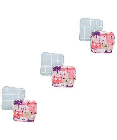 Alipis 6 STK Storage bags for women's bandages period Pad pocket pockets for breastfeeding inserts The handbag of the woman tampon period bag school material outside travel pure cotton x 3 pieces 13x13x3cmx3pcs