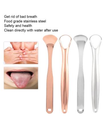 2-Part Stainless Steel Tongue Scraping Set - Reusable Non-Slip Handle Storage Box - Tongue Brush for Adults & Kids (Rose Gold) - Buy Online on GoSupps.com