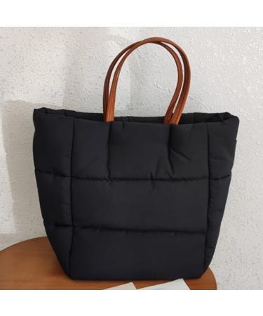 Buy SOBW Down Shoulder Bag - Large Capacity Adjustable Strap Women s Workbag Stylish Quilted Backpack for Shopping & Daily Use (Black) - Buy Online on GoSupps.com
