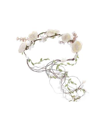 Flower crown headband with adjustable band for women or girls as hair accessory