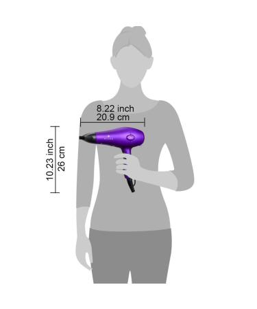 Buy Purple Professional 1875W Lightweight Hair Dryer - Tourmaline Ceramic Ionic with Diffuser & Comb - Fast International Shipping - Buy Online on GoSupps.com
