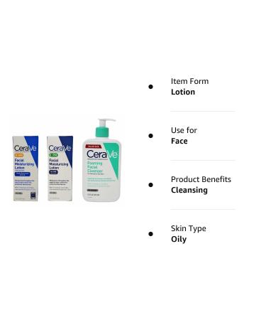 CeraVe Daily Skincare Facial Bundle - Cleanser & Moisturizers Set - Buy Online on GoSupps.com
