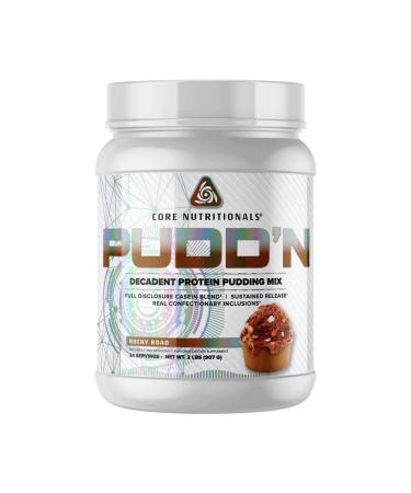 Core Nutritionals Pudd'n Decadent Protein Pudding Mix Full Disclosure Casein Blend Sustained Release 20G Protein 27 Servings (Rocky Road 2 lb) Rocky Road 2 Pound