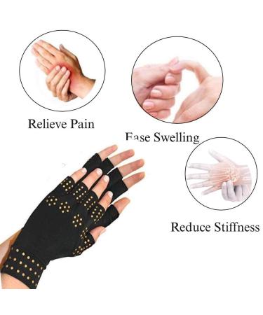 Compression Arthritis Gloves | Copper Infused Magnetic Therapy for Men and Women | Pain Relief and Increased Blood Flow | 1 Pair - Buy Online on GoSupps.com