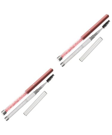 Beaupretty 4 Pcs Grafting Eyelash Brush Eyebrow Brush With Diamond Fiber