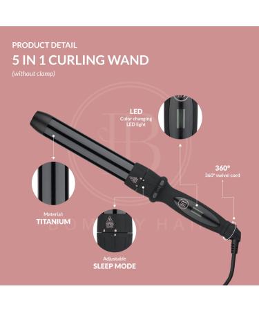 Bombay Hair Curling Wand Set - 5 in 1 Professional Tourmaline Curling Iron Kit with Heat Resistant Glove & Temperature Control | Perfect for Salon-Quality Curls - Buy Online on GoSupps.com