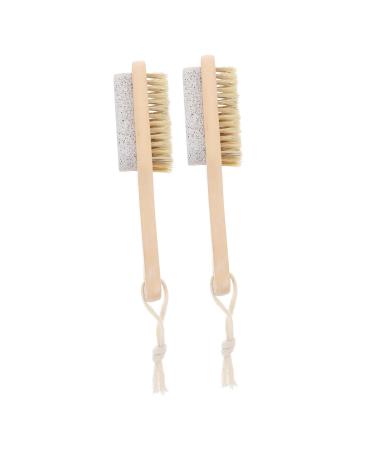 Mipcase 2pcs Scrub Tool Foot Dead Skin Exfoliator Feet Grinding Tools Body Scrubbers Manicure Tools Nail Tools Auto Body Tools Foot Grinding Tool Nursing Brush Exfoliating Wooden