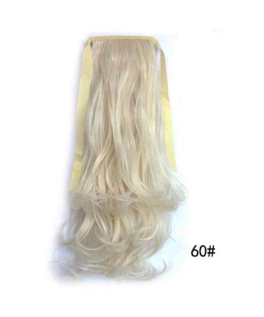 Iluu Curly Ponytail Extension 50cm 90g - #60 Platinum Blonde Synthetic Clip-In Hair Extension for Stunning Ponytails - Buy Online on GoSupps.com