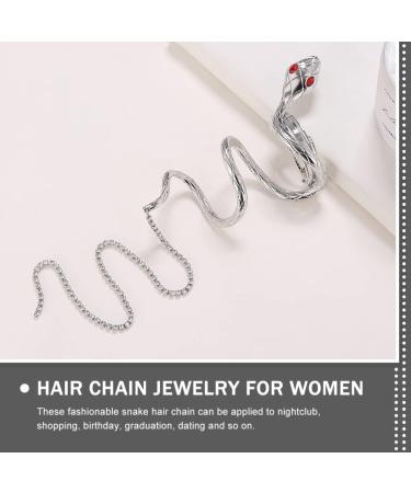 LALAFINA Snake Chain Hair Clip Tassel Ponytail Hair Clips Braided Ponytail Styling Hair Clips Crystal Jewelry Punk Hair Chopstick Sliver Chain Rhinestones Back of Head Metal Miss - Buy Online on GoSupps.com