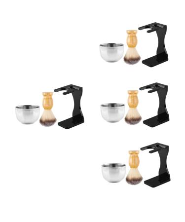 Minkissy 4 sets Razor Setting Face Razing Face-Dachs brush Razor foam brushes Beauty-shaving brush Hair set Razor Razor Brazil For the face man metal wood tools