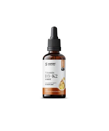 Vitamin D3+K2 Forte - Natural - Drops 30 ml - Supports bones and teeth - INSPORT Nutrition