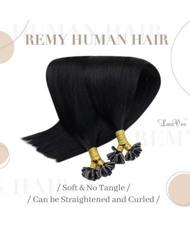 LAAVOO Bondies Keratin U Tip Extensions - Remy Human Hair 45cm Black #1 - Real Hair 1g/S 50g/50s - Buy Online on GoSupps.com